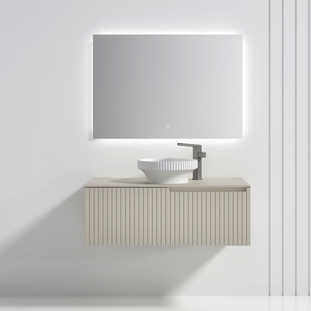 Beige 32 Inch Wall Mount Vanity Cabinet, Beige - manufacturer photo