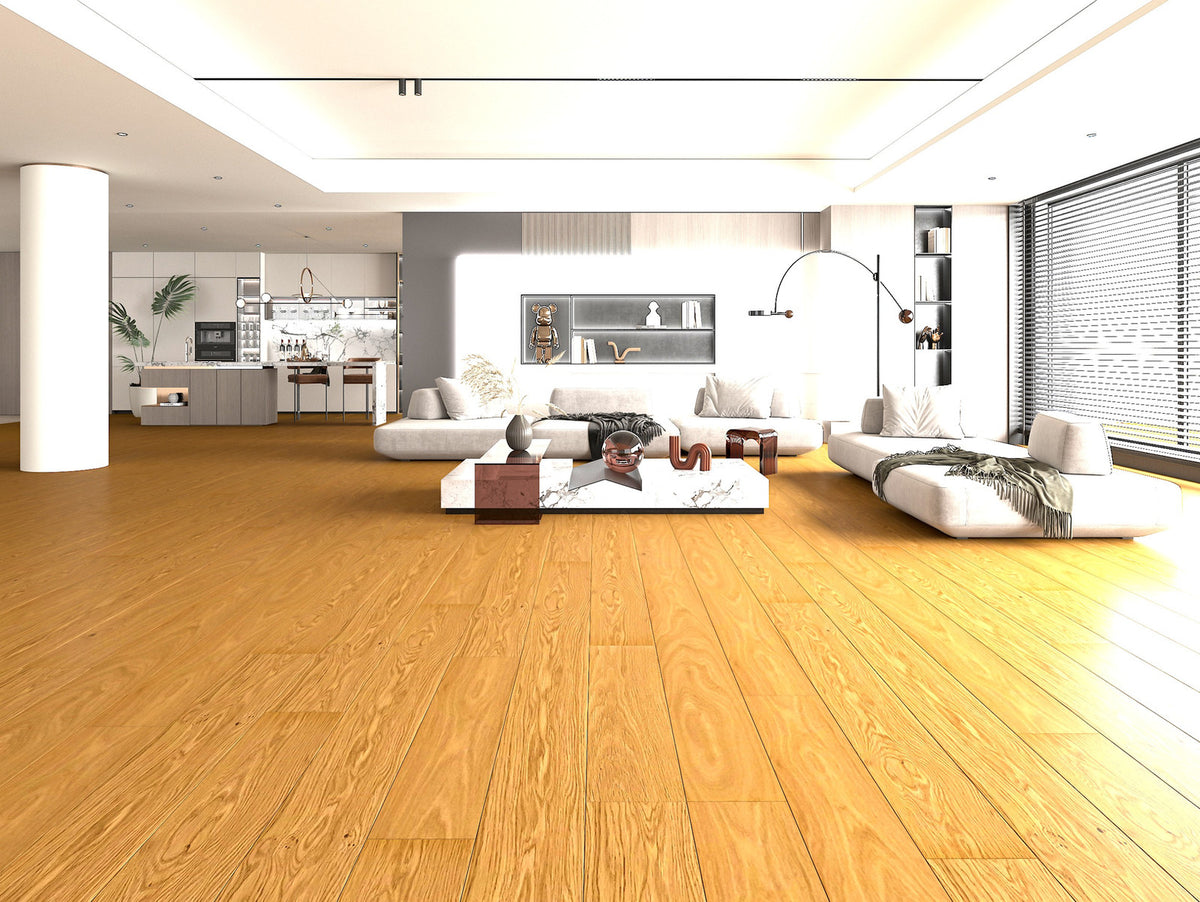 Woden Oatlight ABC — Lumine Collection Engineered Hardwood Flooring — room scene
