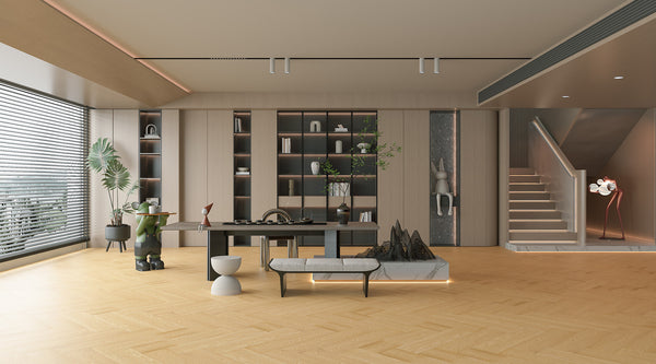 Woden Menton Herringbone — Monte Rosa Herringbone Collection Engineered Hardwood Flooring — room scene