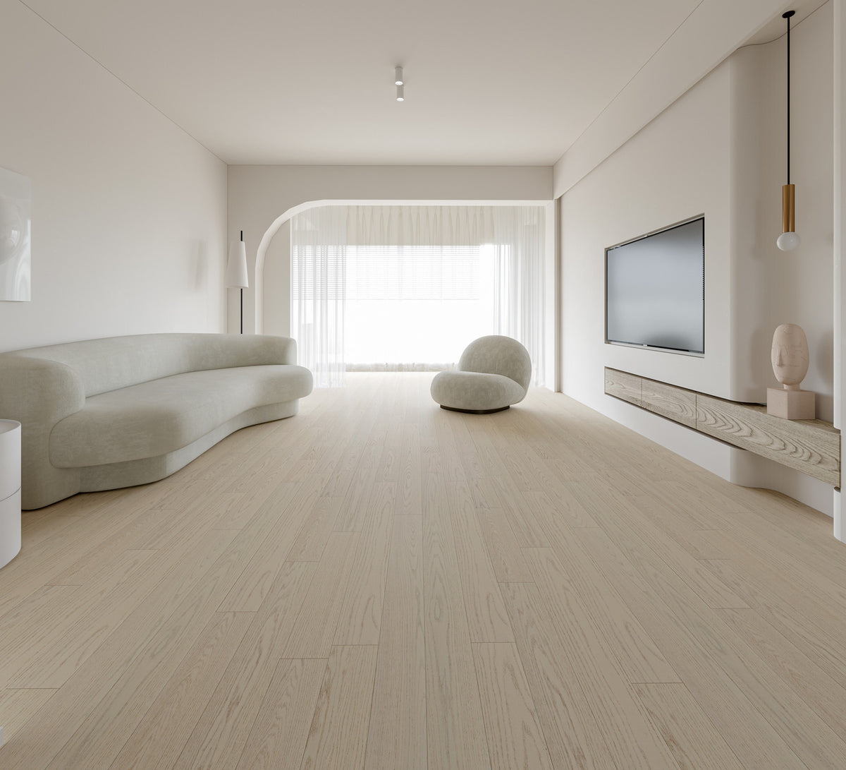 Woden Vivid White — Vermont Collection Engineered Hardwood Flooring — room scene