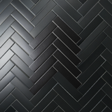 Herringbone 2" x 8" Matte Porcelain Tile - Black