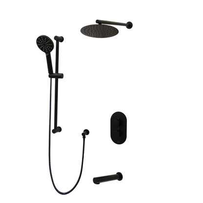 Kodaen 10-Inch Crystal Thermostatic Shower System with Sliding Hand Shower & Tub Spout