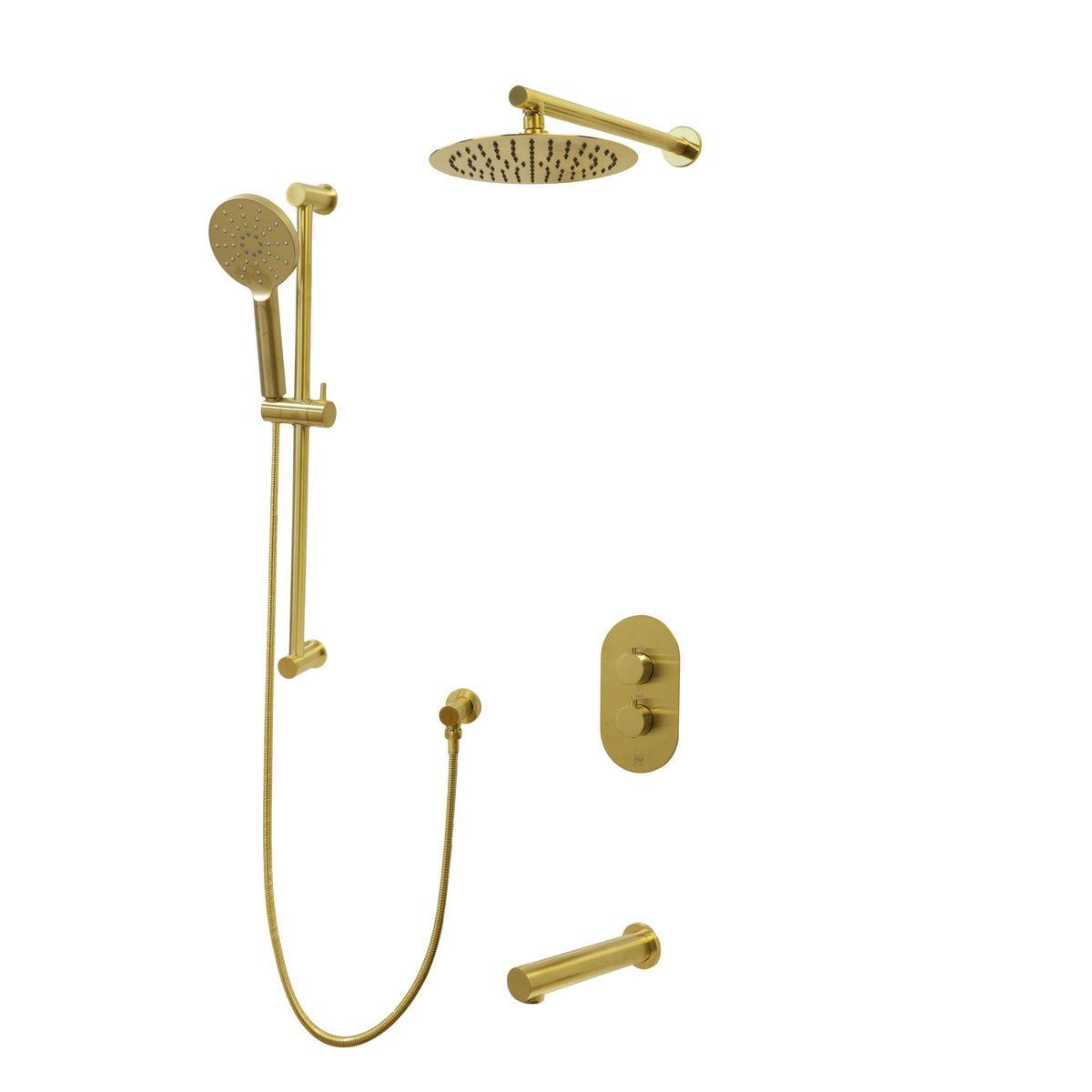 Kodaen 10-Inch Crystal Thermostatic Shower System with Sliding Hand Shower & Tub Spout