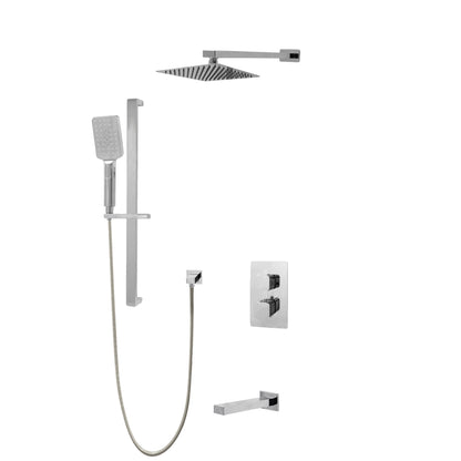 Kodaen 10-Inch Diamond Thermostatic Shower System with Sliding Hand Shower & Tub Spout
