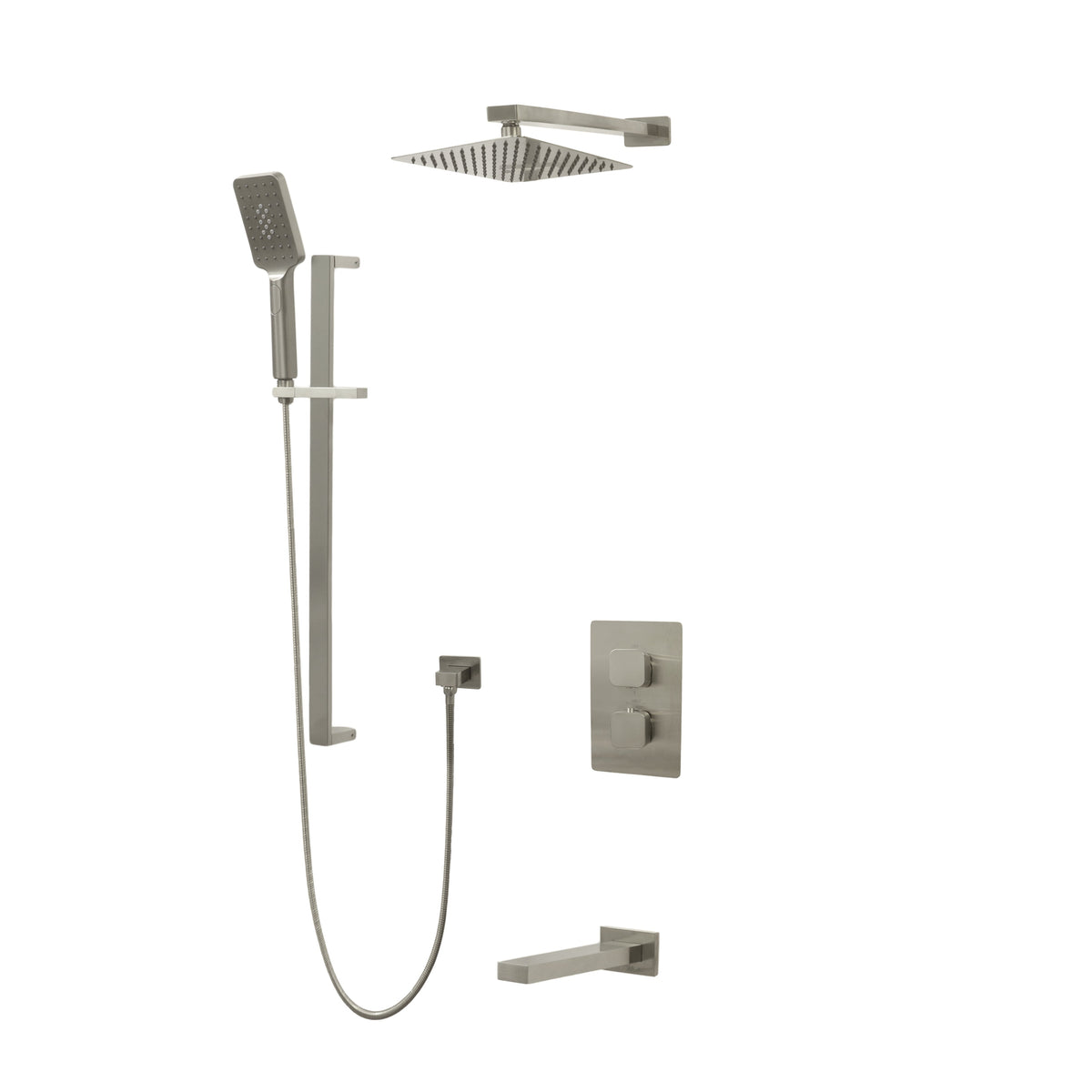 Kodaen 10-Inch Diamond Thermostatic Shower System with Sliding Hand Shower & Tub Spout