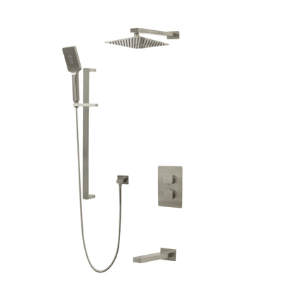 Kodaen 10-Inch Diamond Thermostatic Shower System with Sliding Hand Shower & Tub Spout