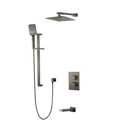 Kodaen 10-Inch Diamond Thermostatic Shower System with Sliding Hand Shower & Tub Spout