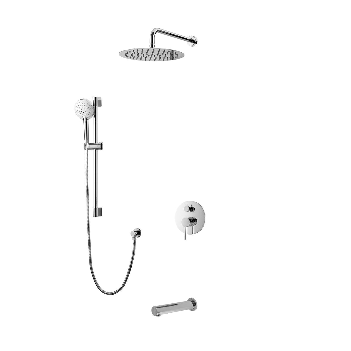 Kodaen 10-Inch Elegante Pressure-Balanced Shower System with Sliding Hand Shower & Tub Spout