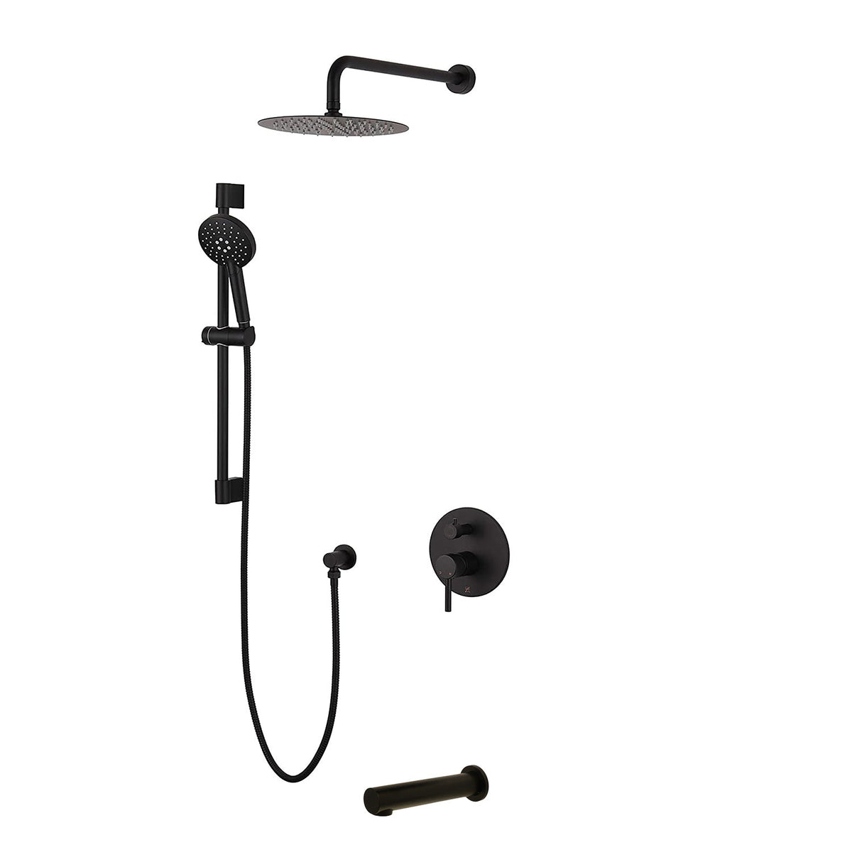 Kodaen 10-Inch Elegante Pressure-Balanced Shower System with Sliding Hand Shower & Tub Spout