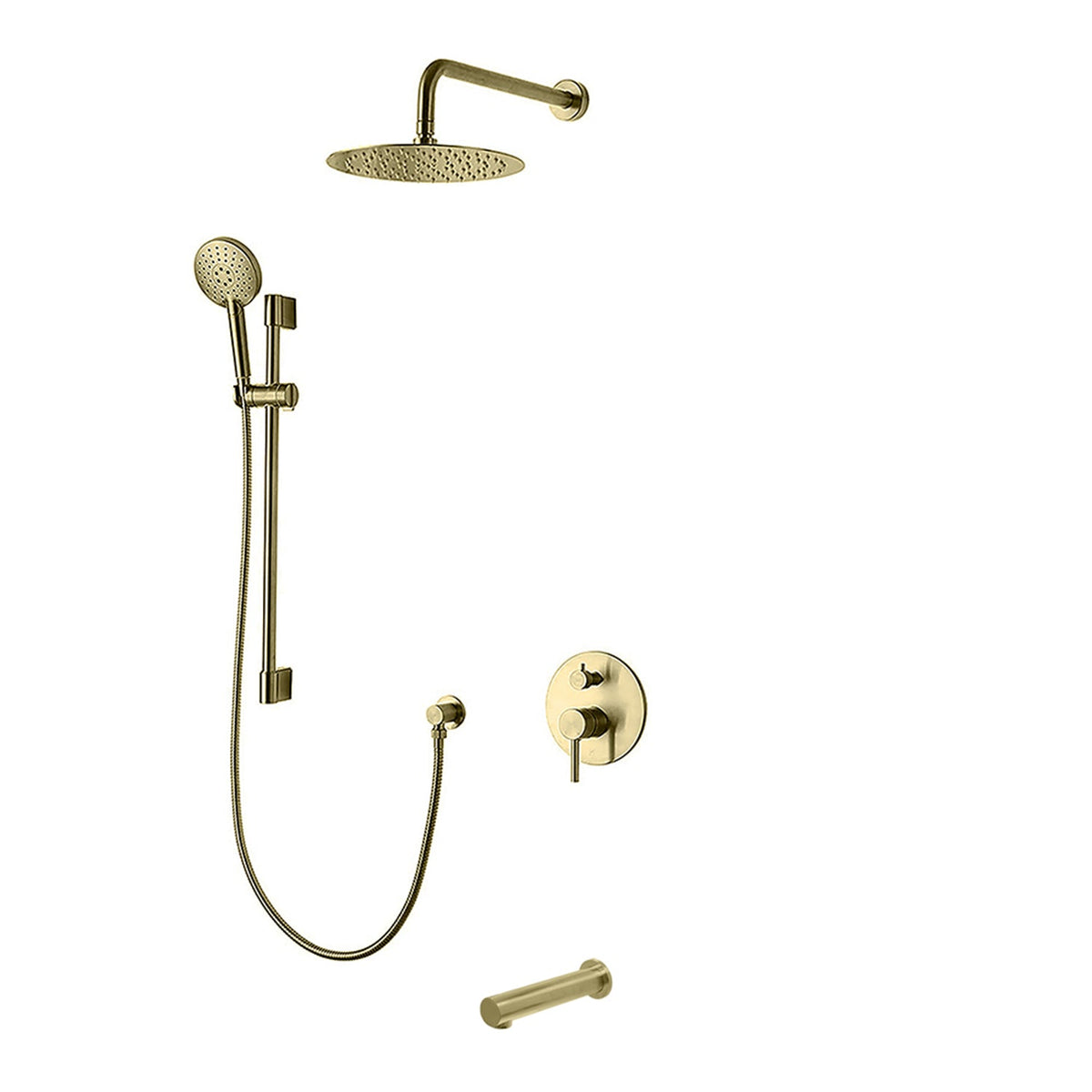 Kodaen 10-Inch Elegante Pressure-Balanced Shower System with Sliding Hand Shower & Tub Spout