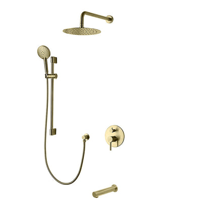 Kodaen 10-Inch Elegante Pressure-Balanced Shower System with Sliding Hand Shower & Tub Spout