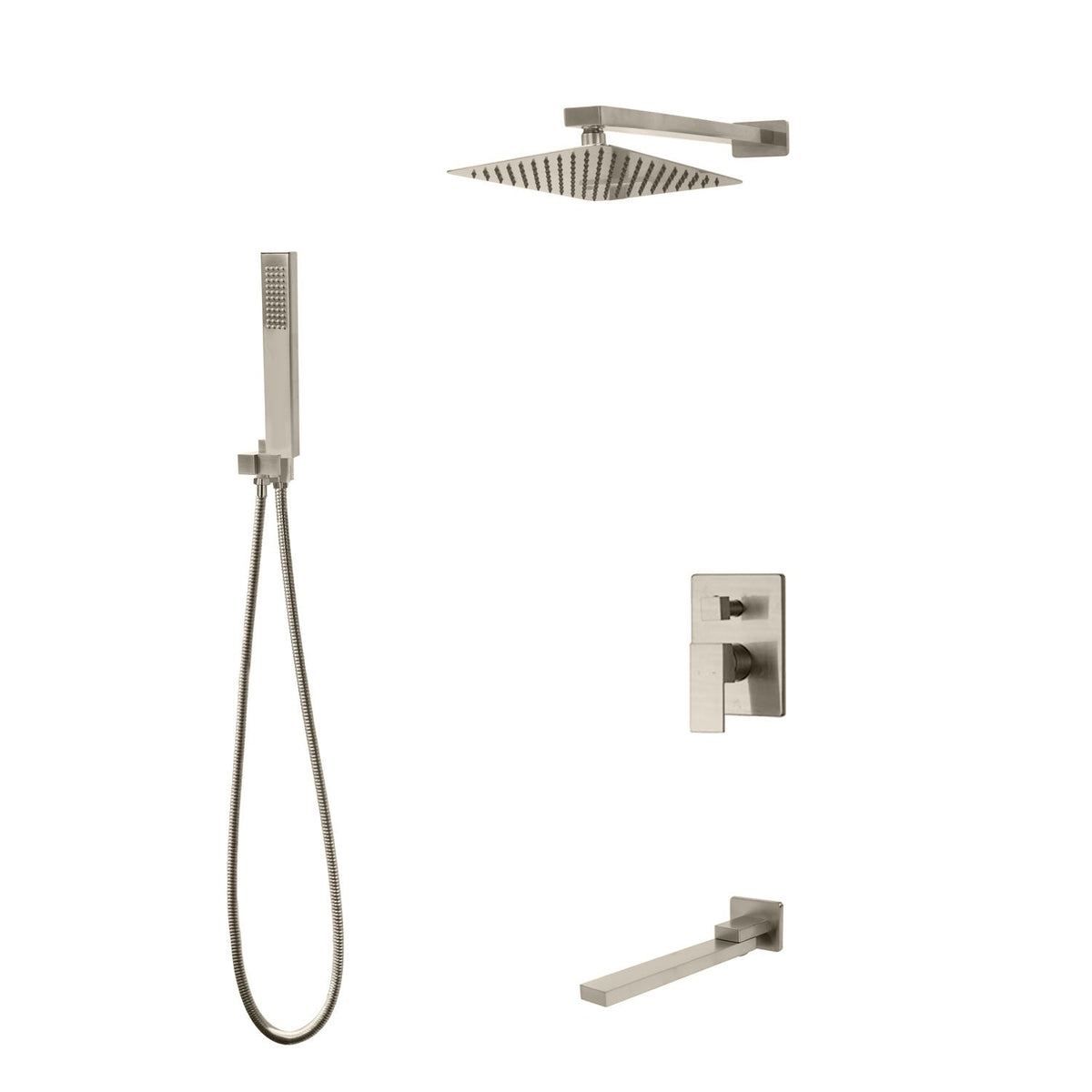 Kodaen 10-Inch Madison Pressure-Balanced Shower System with Hand Shower & Tub Spout
