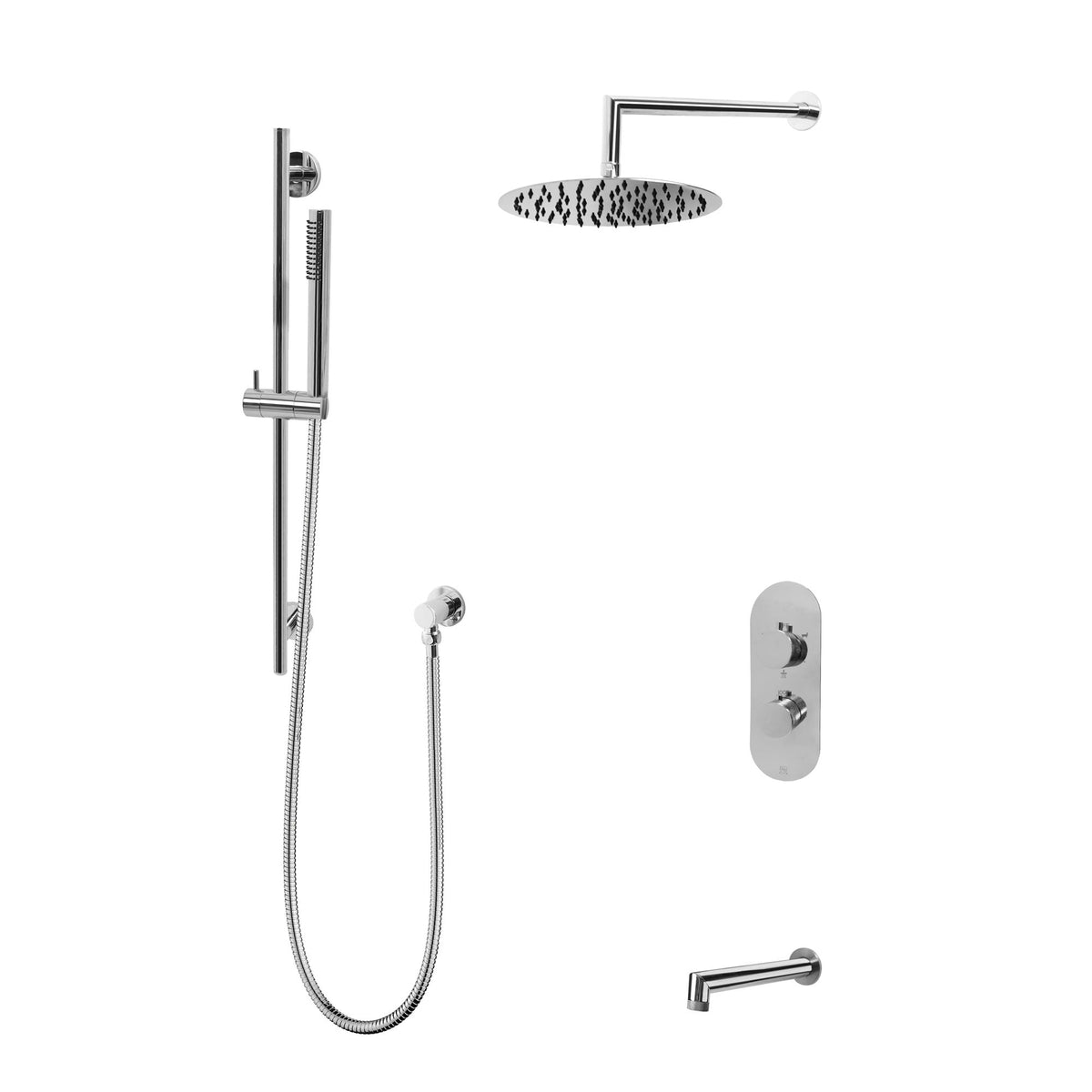Kodaen 10-Inch NOHO Thermostatic Shower System with Sliding Hand Shower & Tub Spout