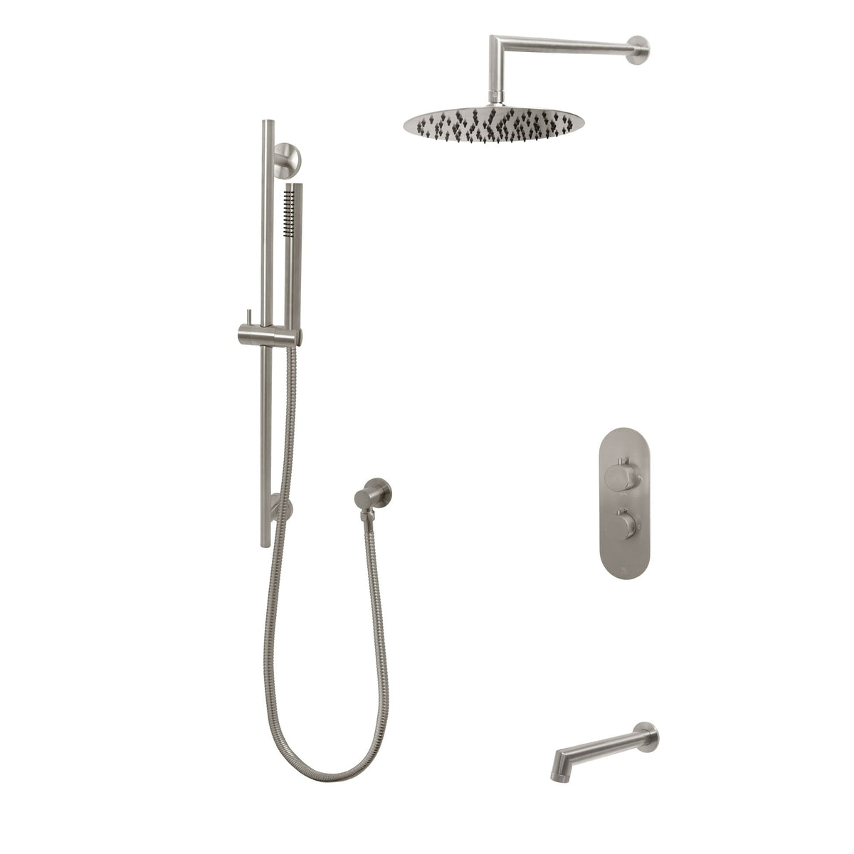Kodaen 10-Inch NOHO Thermostatic Shower System with Sliding Hand Shower & Tub Spout