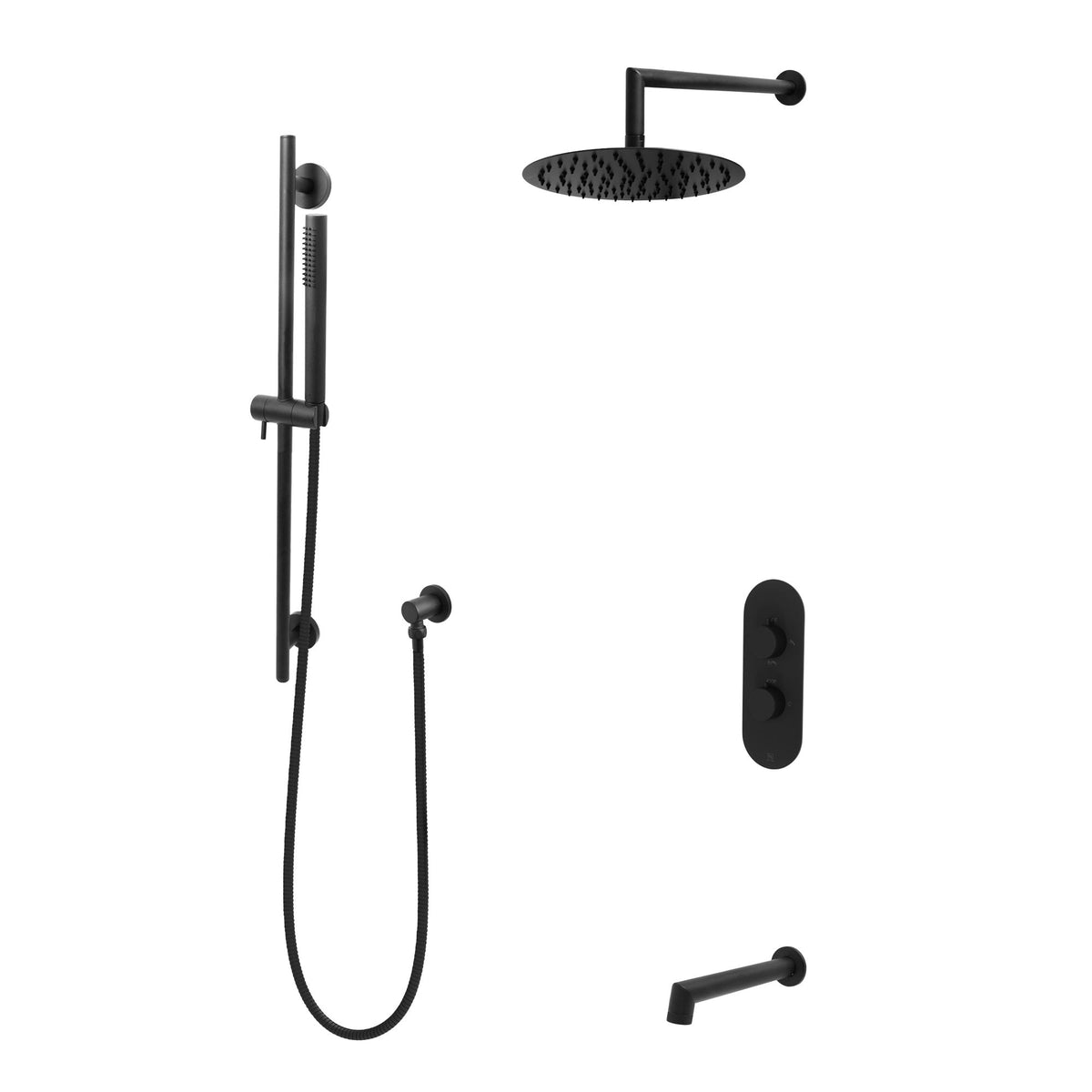 Kodaen 10-Inch NOHO Thermostatic Shower System with Sliding Hand Shower & Tub Spout