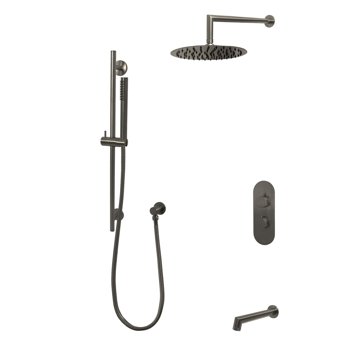 Kodaen 10-Inch NOHO Thermostatic Shower System with Sliding Hand Shower & Tub Spout
