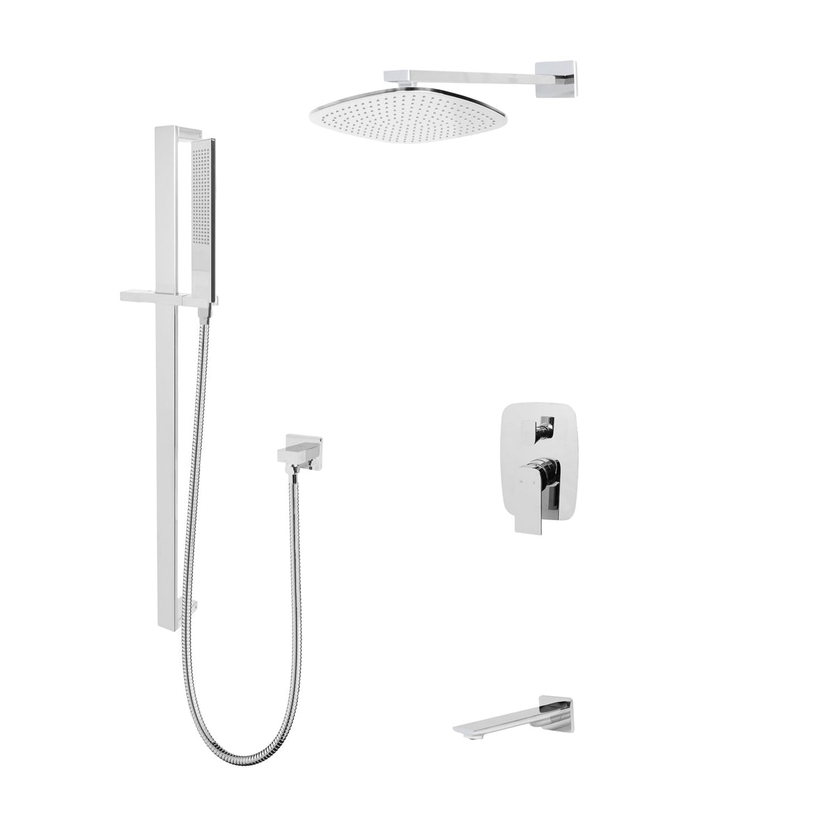 Kodaen 12-Inch TIMELYSS Pressure-Balanced Shower System with Sliding Hand Shower & Tub Spout