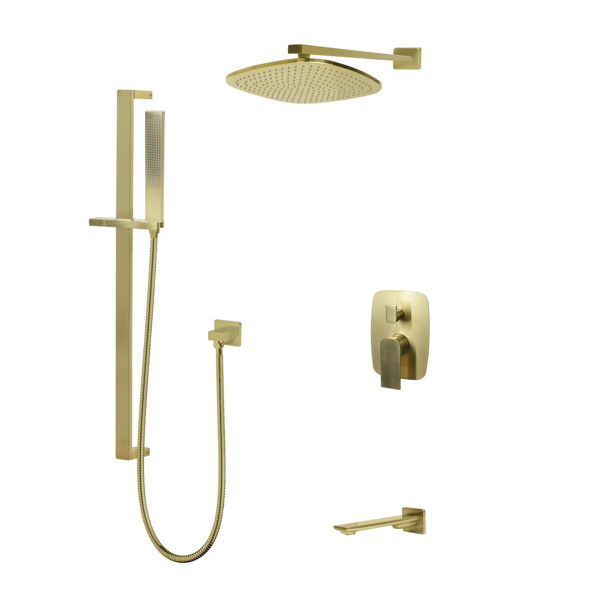 Kodaen 12-Inch TIMELYSS Pressure-Balanced Shower System with Sliding Hand Shower & Tub Spout