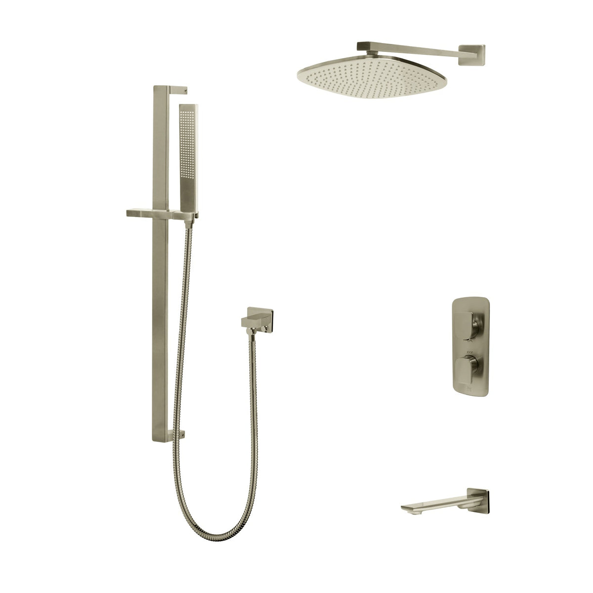 Kodaen 12-Inch TIMELYSS Thermostatic Shower System with Sliding Hand Shower & Tub Spout