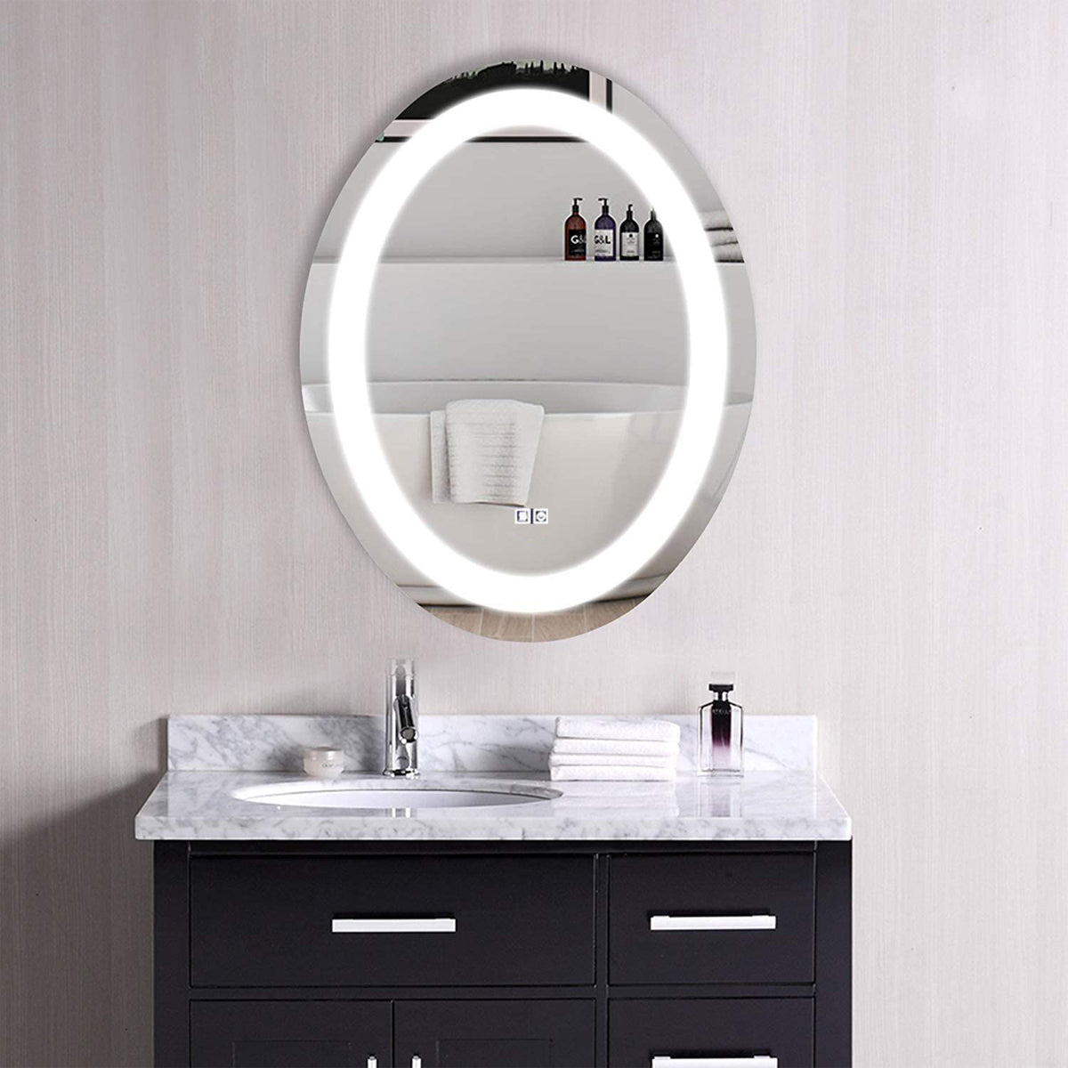 Kodaen 24 x 32 in Oval LED Bathroom Mirror