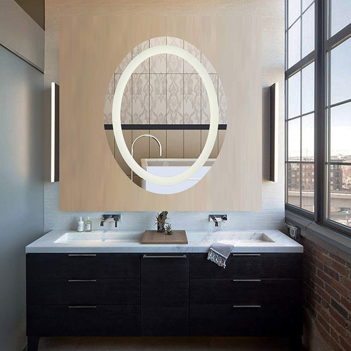 Kodaen 24 x 32 in Oval LED Bathroom Mirror