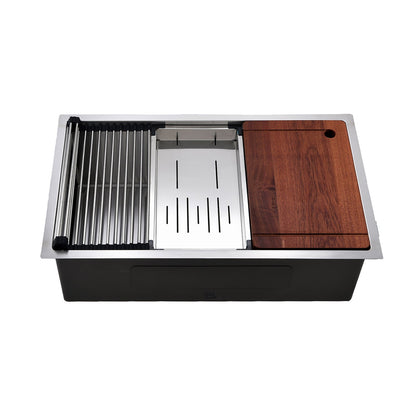 Kodaen 32-Inch Double-Bowl Stainless-Steel Workstation Kitchen Sink