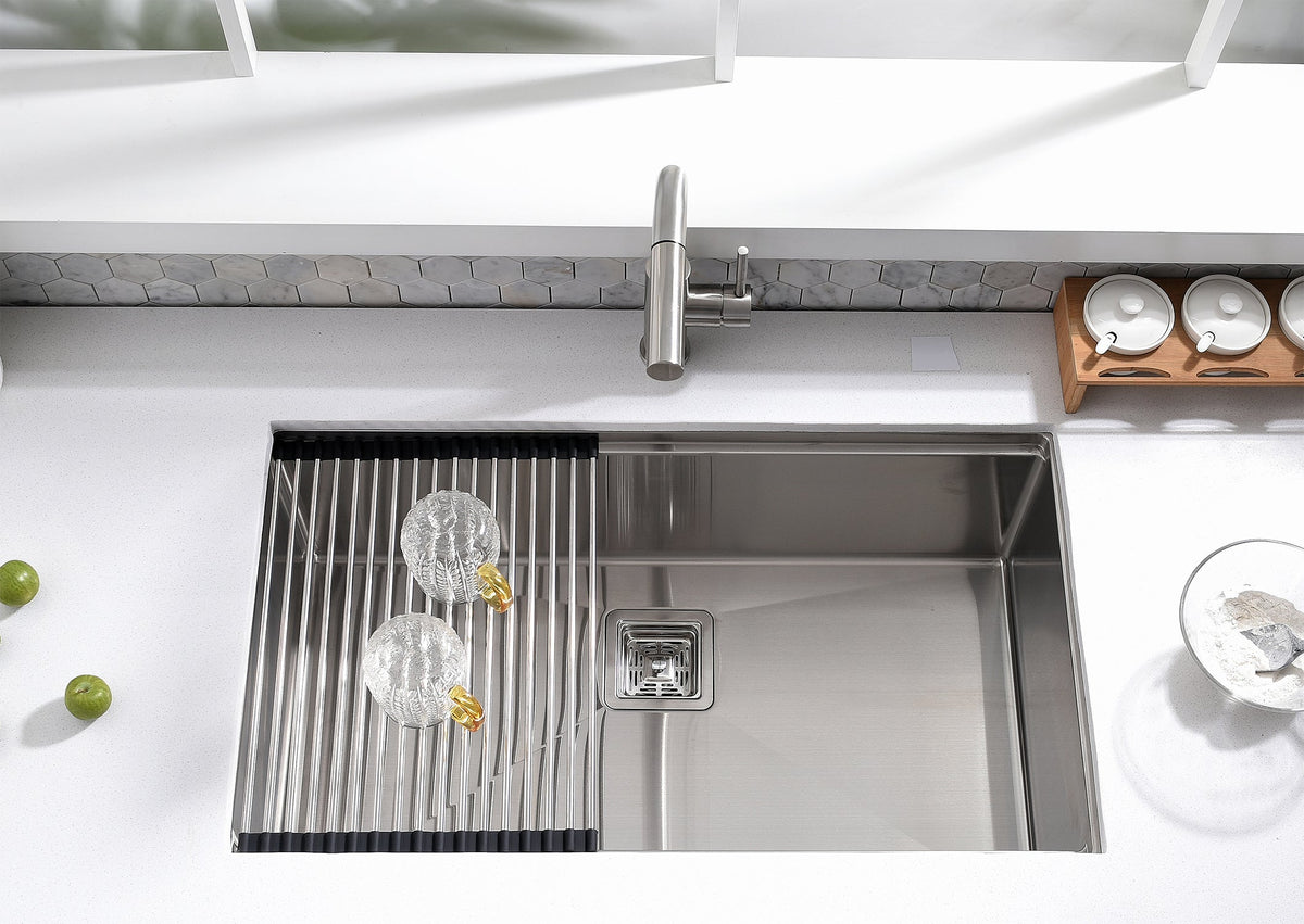 Kodaen 32-Inch Single-Bowl Stainless-Steel Workstation Kitchen Sink