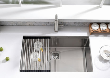 Kodaen 32-Inch Single-Bowl Stainless-Steel Workstation Kitchen Sink