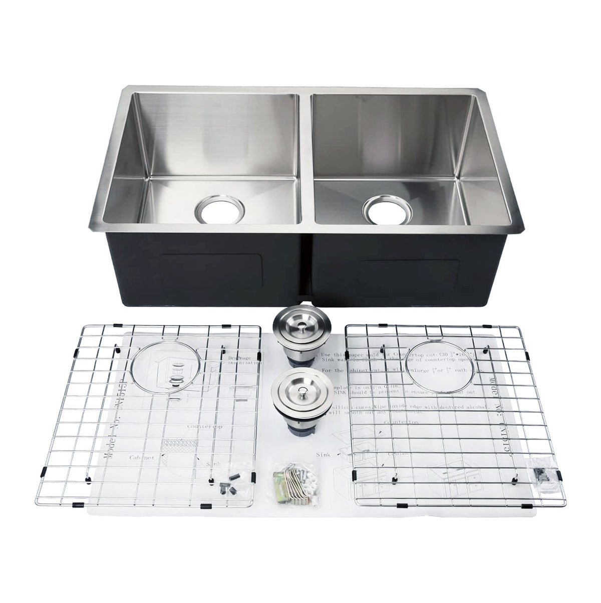 Kodaen 33-Inch Mission Double-Bowl Undermount Kitchen Sink