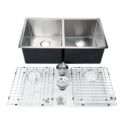 Kodaen 33-Inch Mission Double-Bowl Undermount Kitchen Sink