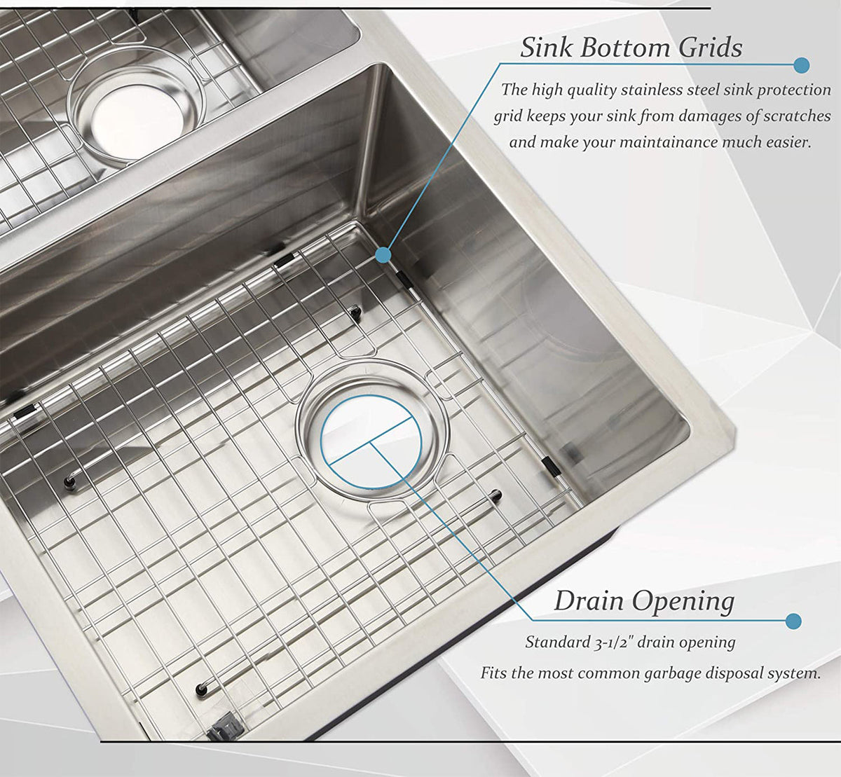 Kodaen 33-Inch Mission Double-Bowl Undermount Kitchen Sink