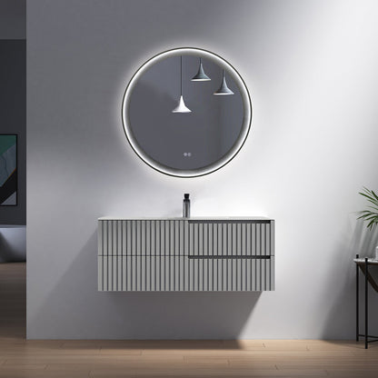 Kodaen 39-Inch Wall-Mount Bathroom Vanity with Sink — Grey