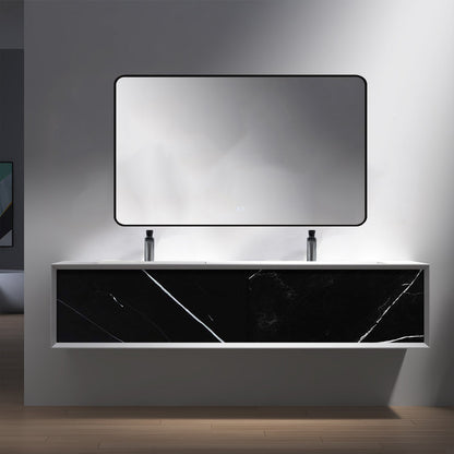 Kodaen 55-Inch Wall-Mount Bathroom Vanity with Sink — Wood