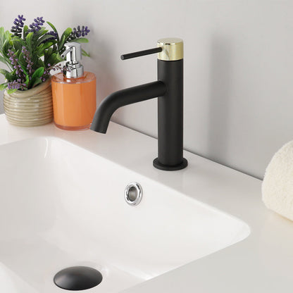 Kodaen Elegante Single-Hole Bathroom Faucet in Matte Black and Gold