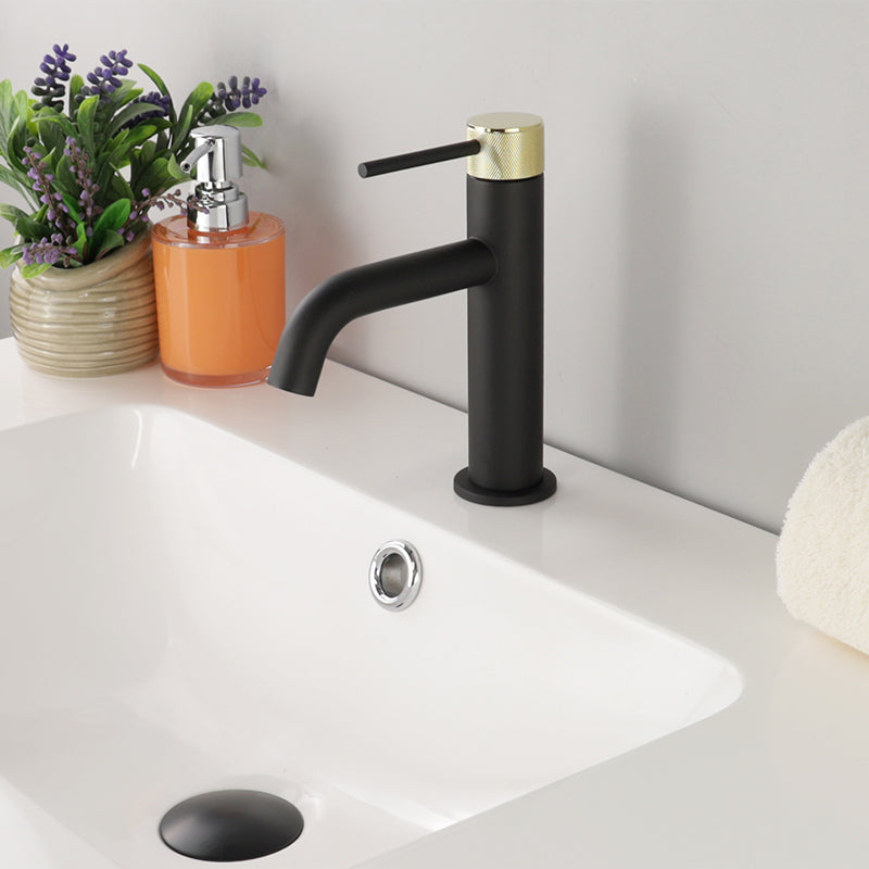 Kodaen Elegante Single-Hole Bathroom Faucet in Matte Black and Gold