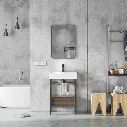 Kodaen European Single Bathroom Vanity with Ceramic Vanity Top