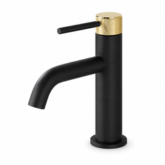 Elegante Single-Hole Bathroom Faucet in Matte Black and Gold