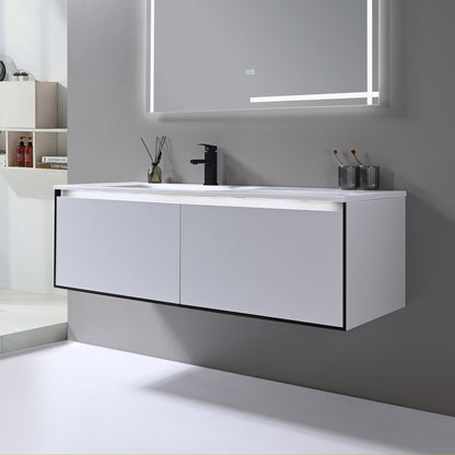Kodaen Neo 55-Inch Wall-Mount Bathroom Vanity with Sink — Grey