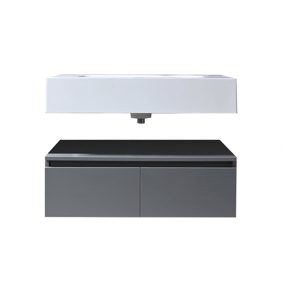 Kodaen Avenir 32-Inch Wall-Mount Bathroom Vanity with Sink — French Grey — product view