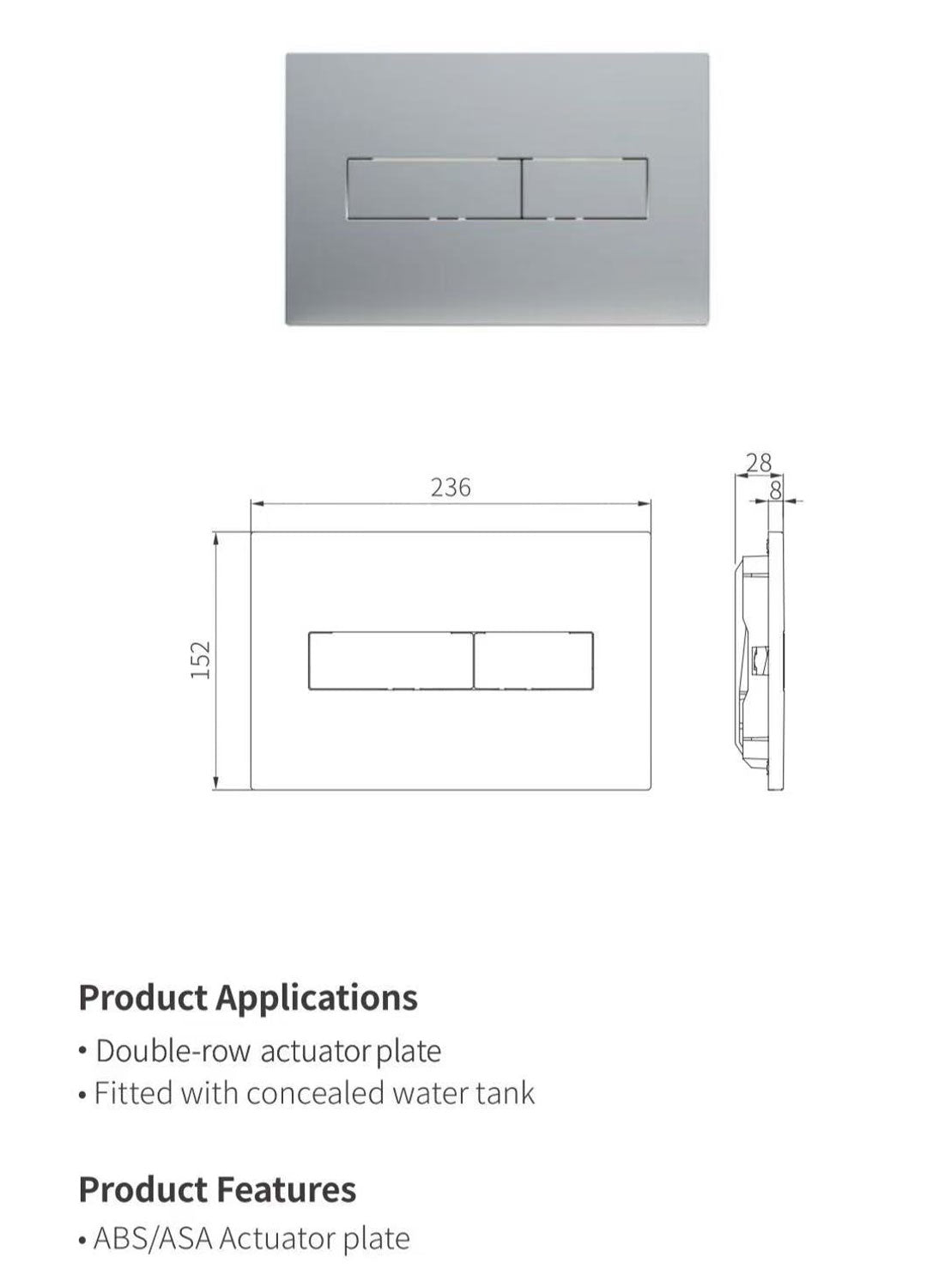 WHT-PANEL01 flush panel dimension drawing